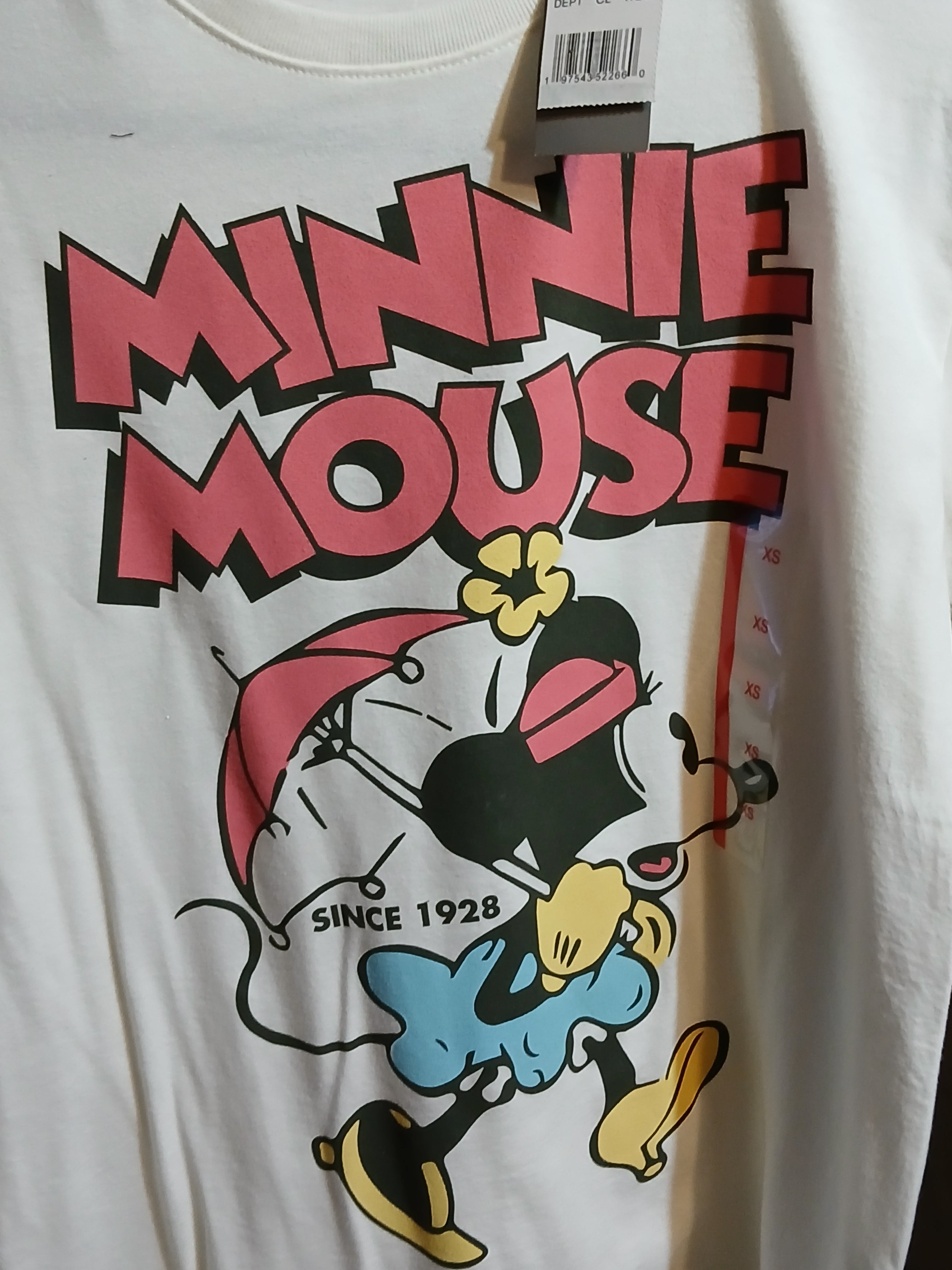Disney Minnie Mouse Women's Shirt Color White With Tags Size XS