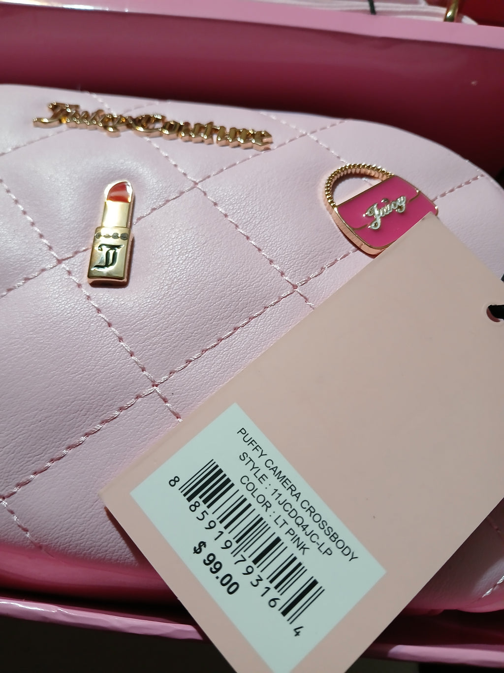 Juicy Couture Women's Puffy Camera Crossbody Handbag Color Pink Gift Set
