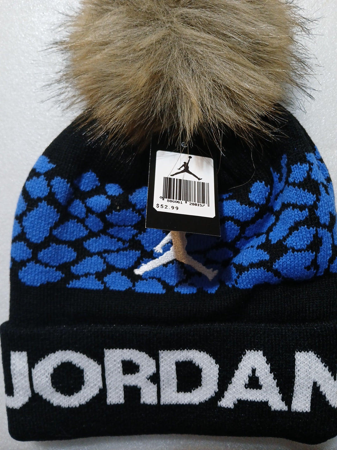 Jordan women's beanie hat one size fit all blue and black