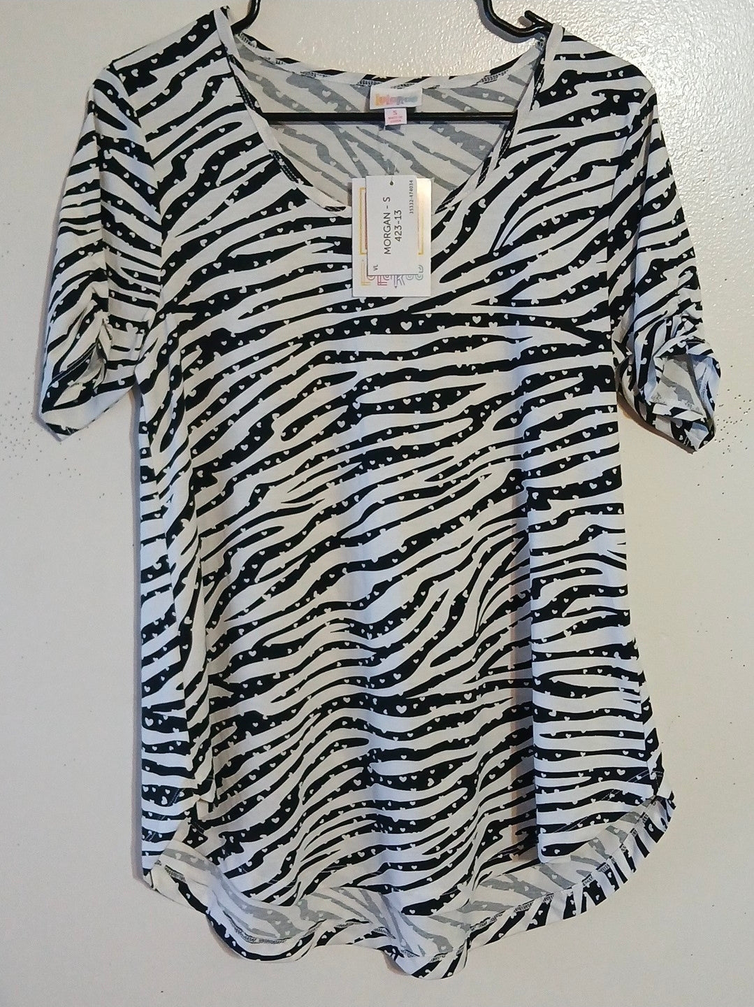 Lularoe Woman's Leopard Cheetah Morgan Top Animal Black & White New With Tags Size Small